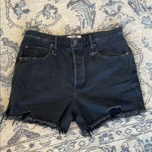 Free People Black Denim Shorts